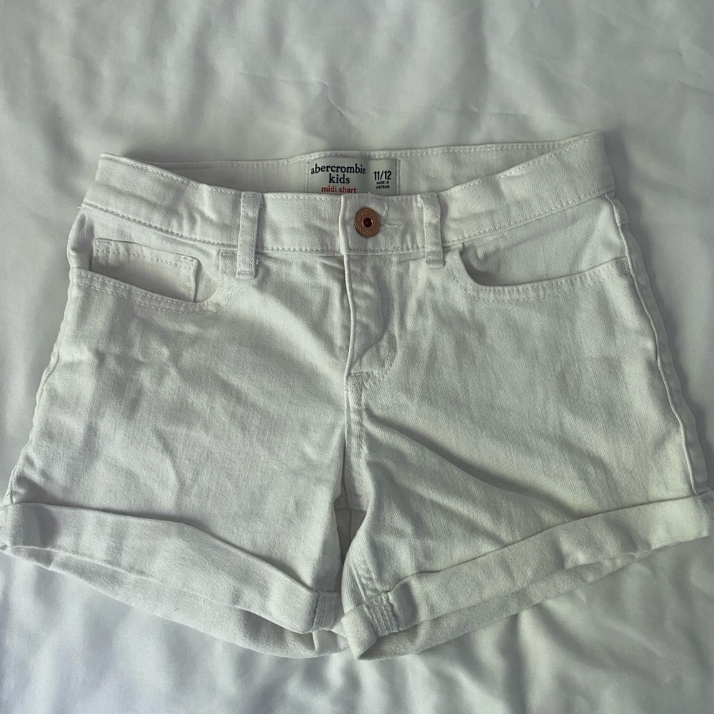 Abercrombie Kids white Denim Jean Shorts